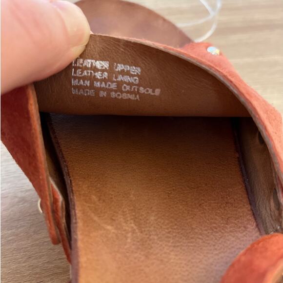 Miz Mooz Stella Platform Rust Brown Suede Leather Sandal Size 37 /US 6.5-7 Boho - Picture 6 of 8